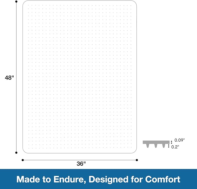 Chair Mat for Carpet, Non-Slip Office Vinyl Mat for Carpet - Image 2