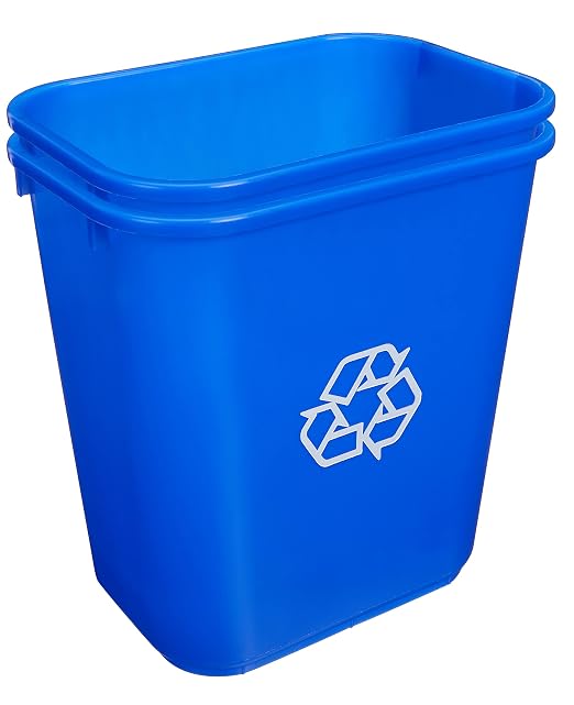 Amazon Basics Rectangular Commercial Office Wastebasket, w/Recycle Logo - Image 2