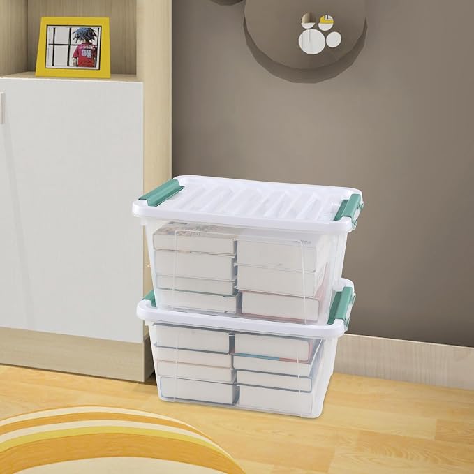 6-Pack Clear Storage Latch Bins, 20 L Plastic Storage Boxes - Image 6