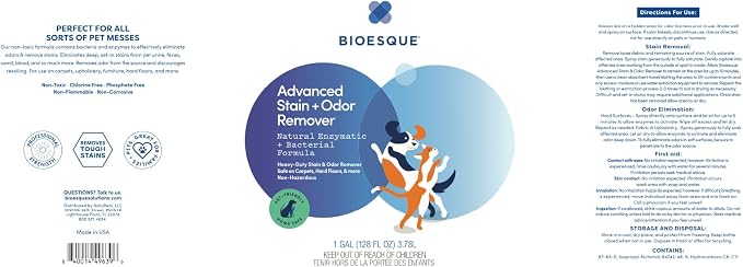 Bioesque Advanced Stain + Odor Remover, Pet-Friendly Natural Enzymatic & - Image 7