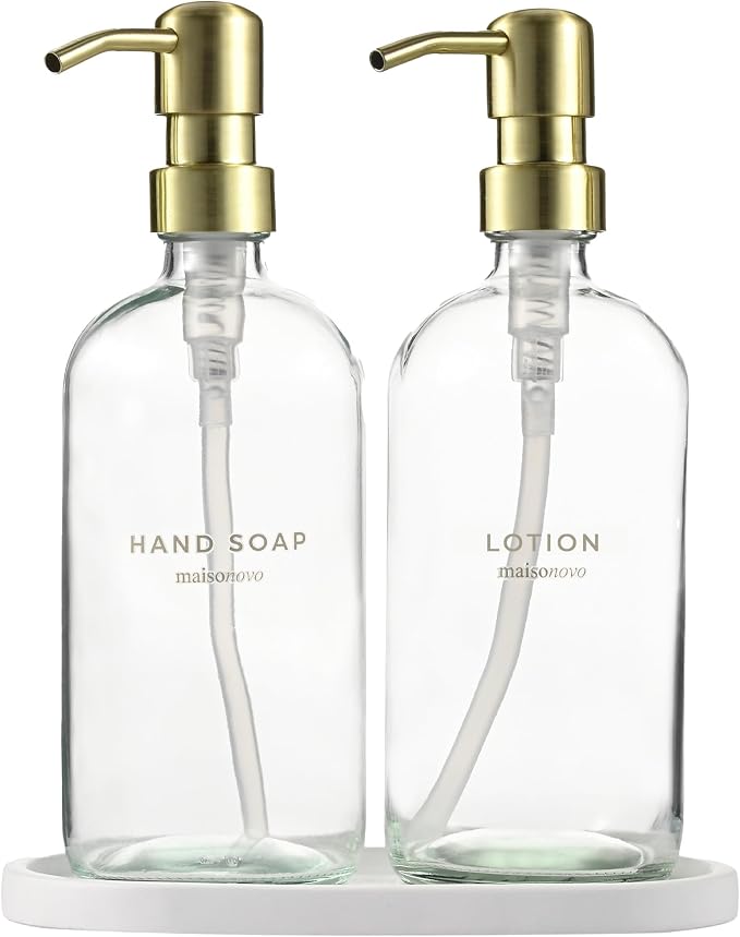MaisoNovo Soap Dispenser 3-Piece Set | 16.9oz Clear Bottles by MaisoNovo-TheArtofSustainableLiving