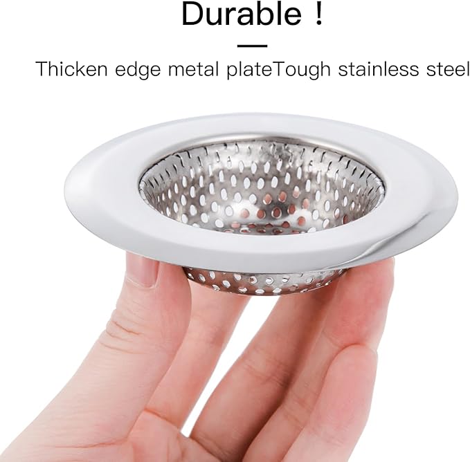 4 Pack Heavy Duty Stainless Steel Kitchen Sink Drain Strainer, Bathroom Hair - Image 7