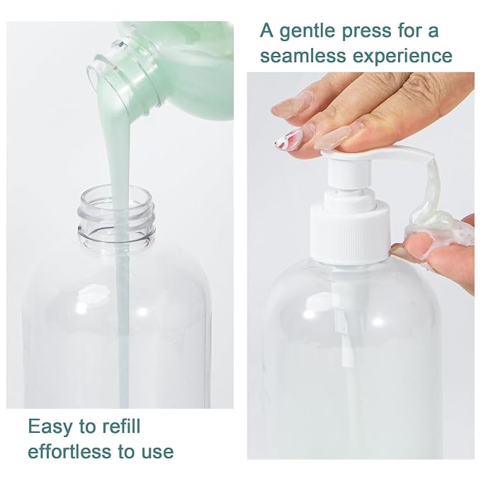 Yebeauty Pump Bottle Dispenser, 3 Pack 17oz/500ml Dish Lotion Soap Dispenser - Image 6