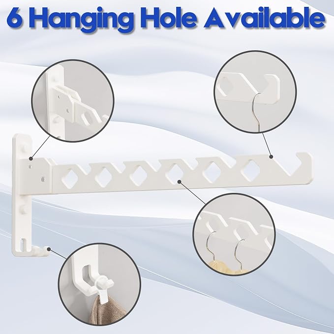 Wall Mounted Clothes Drying Rack, Wall Clothes Hanger Foldable, Laundry Hanger - Image 8