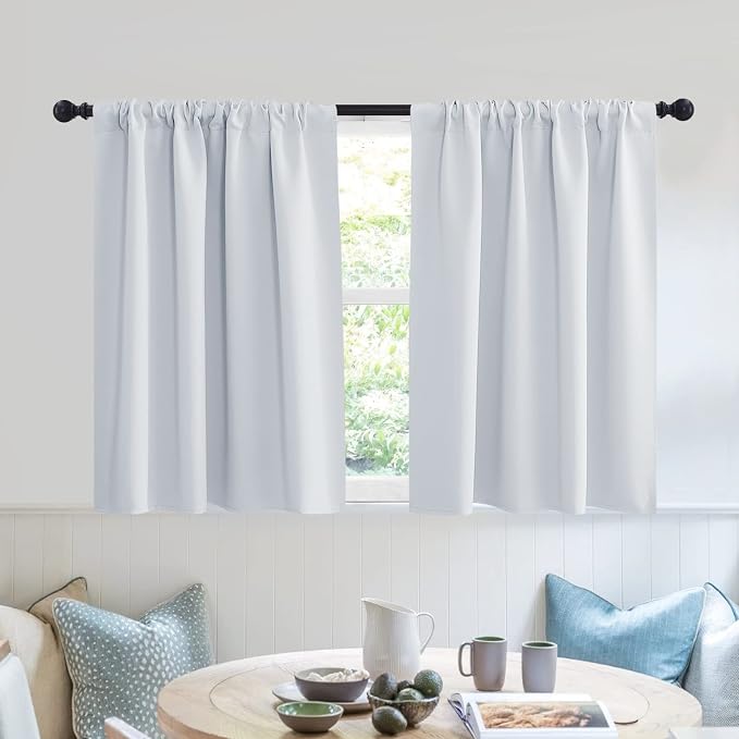 RYB HOME Short Curtains 2 Panels Set, Room Darkening Drapes Cafe Curtains Small by RYBHOME