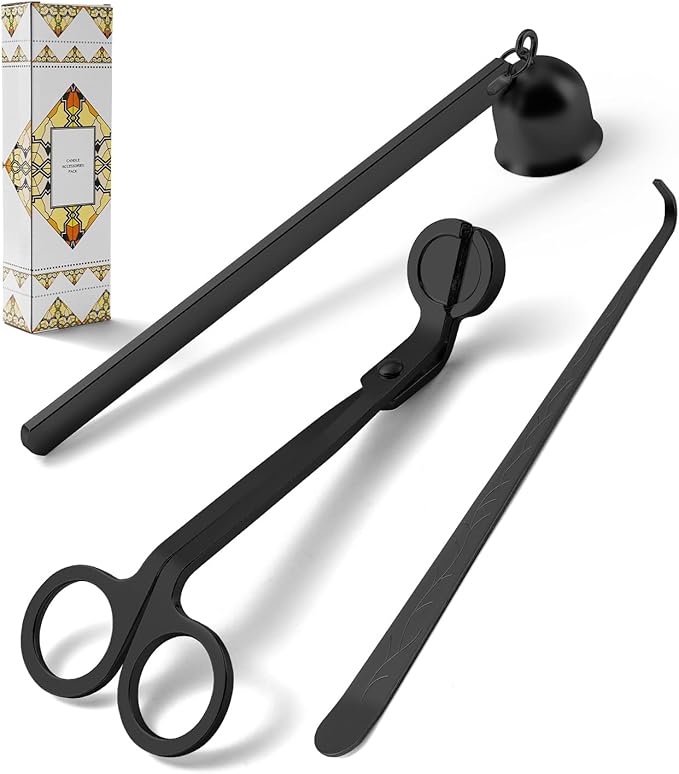 PATOISE 3 in 1 Candle Accessory Set, Candle Wick Trimmer Cutter, Candle Snuffer by PATOISE