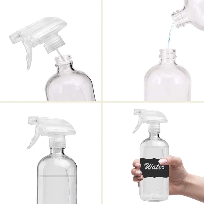 Clear Glass Spray Bottles For Cleaning Solutions - Image 6
