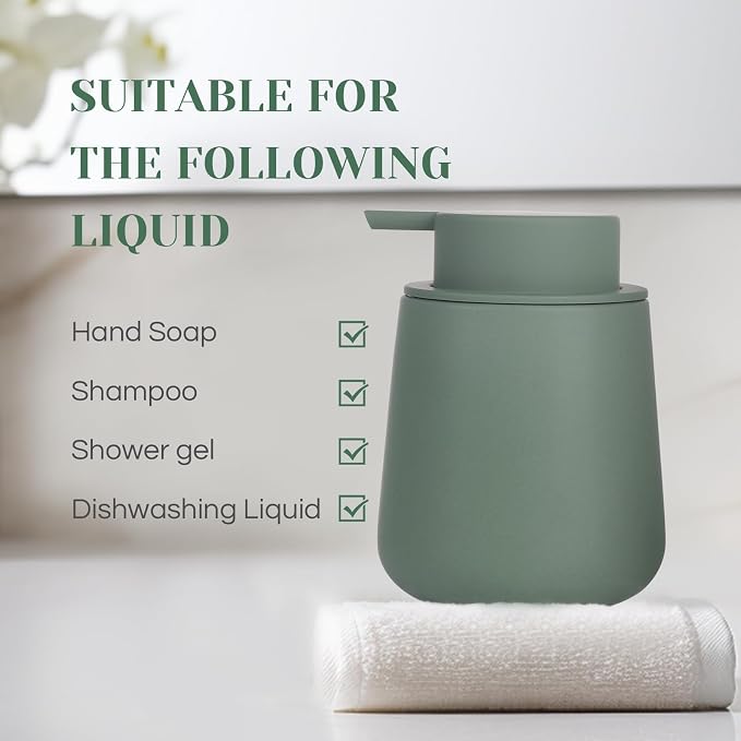 INGOFIN Ceramic Foaming Soap Dispenser - 12oz Foam Hand Soap Dispenser Bathroom - Image 7
