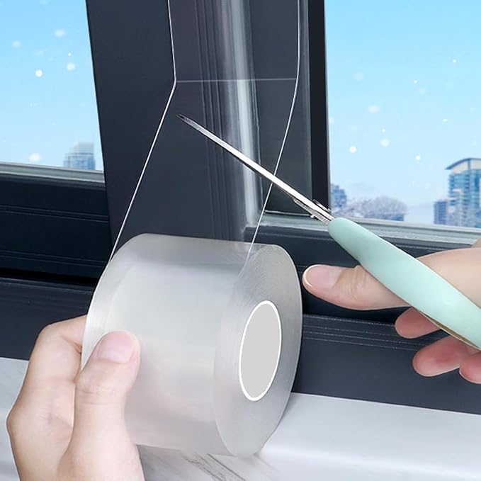 Transparent Window Weather Sealing Tape 2 Inch x 16.5 FT Weather Stripping by QoqooiceSnorkelingGear