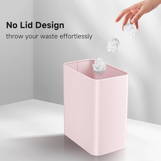 TIPGO Small Metal Trash Can, 2.1 Gallon Slim Trash Can - Image 4