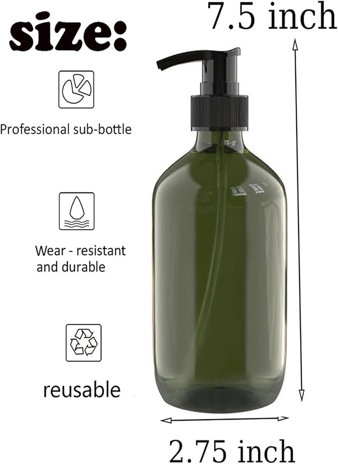2 PCS 16 OZ Pump Bottle Plastic Pump Lotion Dispenser Empty Bottles Refillable - Image 2