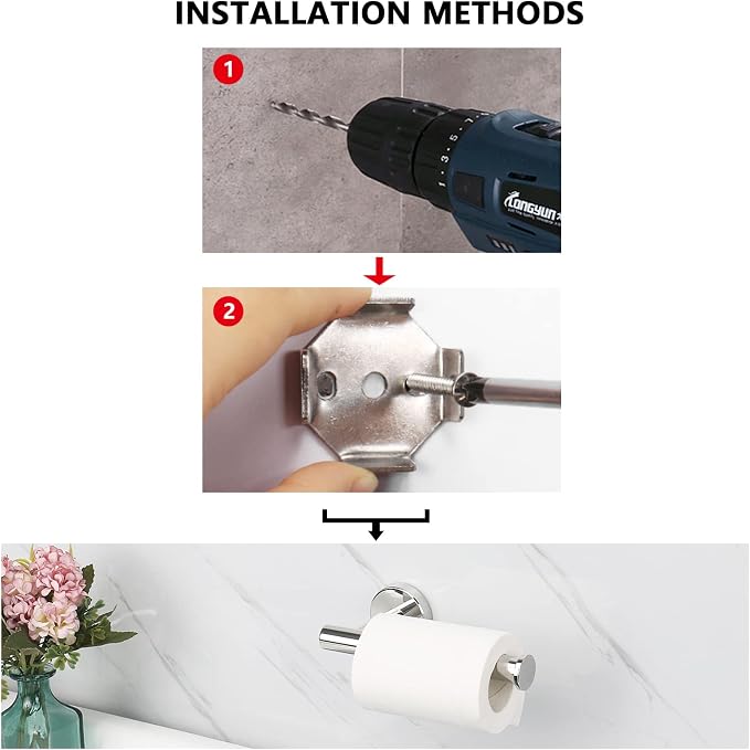 NearMoon Bathroom Toilet Paper Holder, Premium SUS304 Stainless Steel Rustproof - Image 8