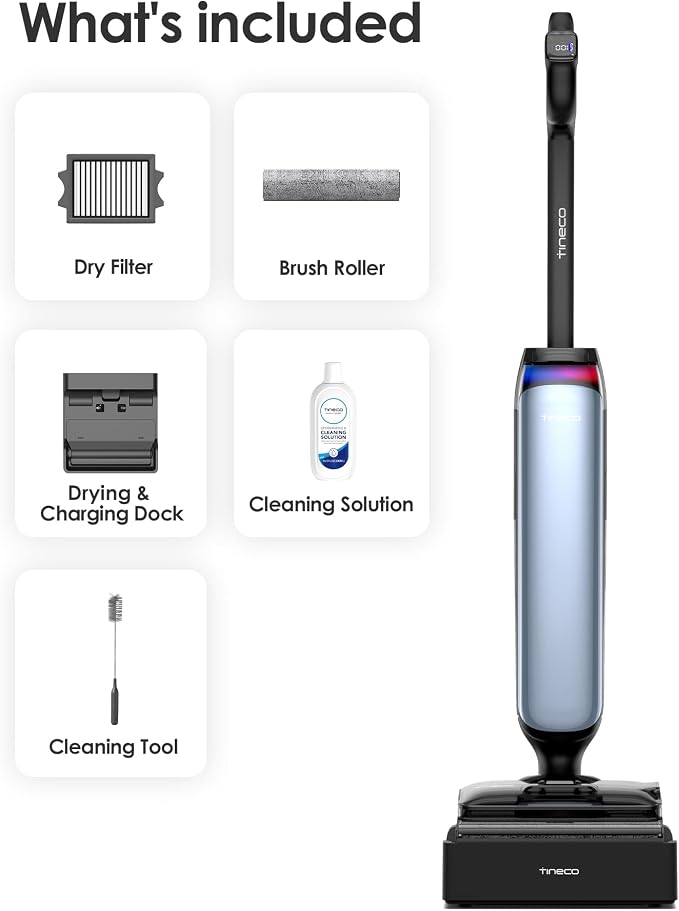 Tineco Floor One S9 Artist Pro Wet Dry Vacuum Cleaner, 22kPa Suction, 360° - Image 8