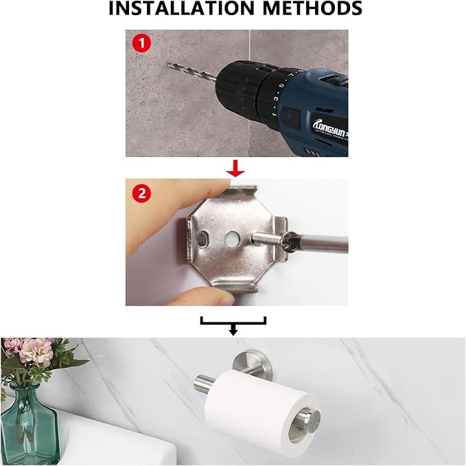 NearMoon Bathroom Toilet Paper Holder, Premium SUS304 Stainless Steel Rustproof - Image 8