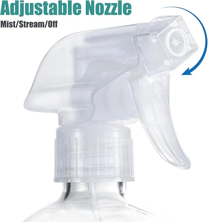Glass Spray Bottles with Silicone Sleeve Protection, 16 oz 2 Pack, Empty - Image 2