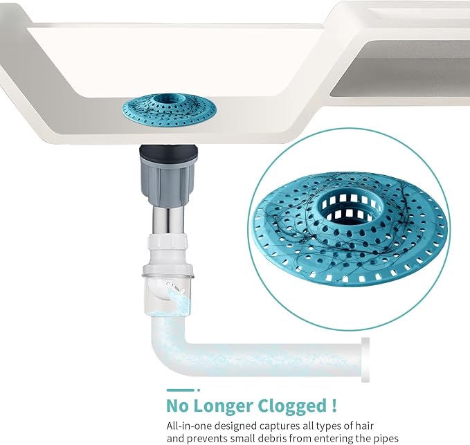 Shower Hair Drain Catcher, Silicone Bathtub Drain Hair Catcher Strainer - Image 6