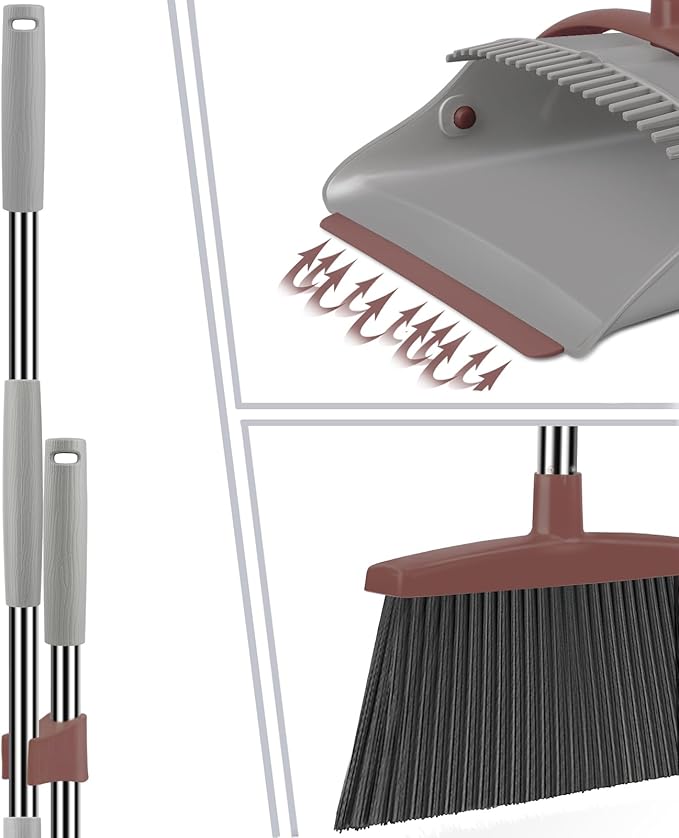 Ivandar Broom with Dustpan Combo Set, 50.6 inch Long Handle, Upright Standing - Image 3
