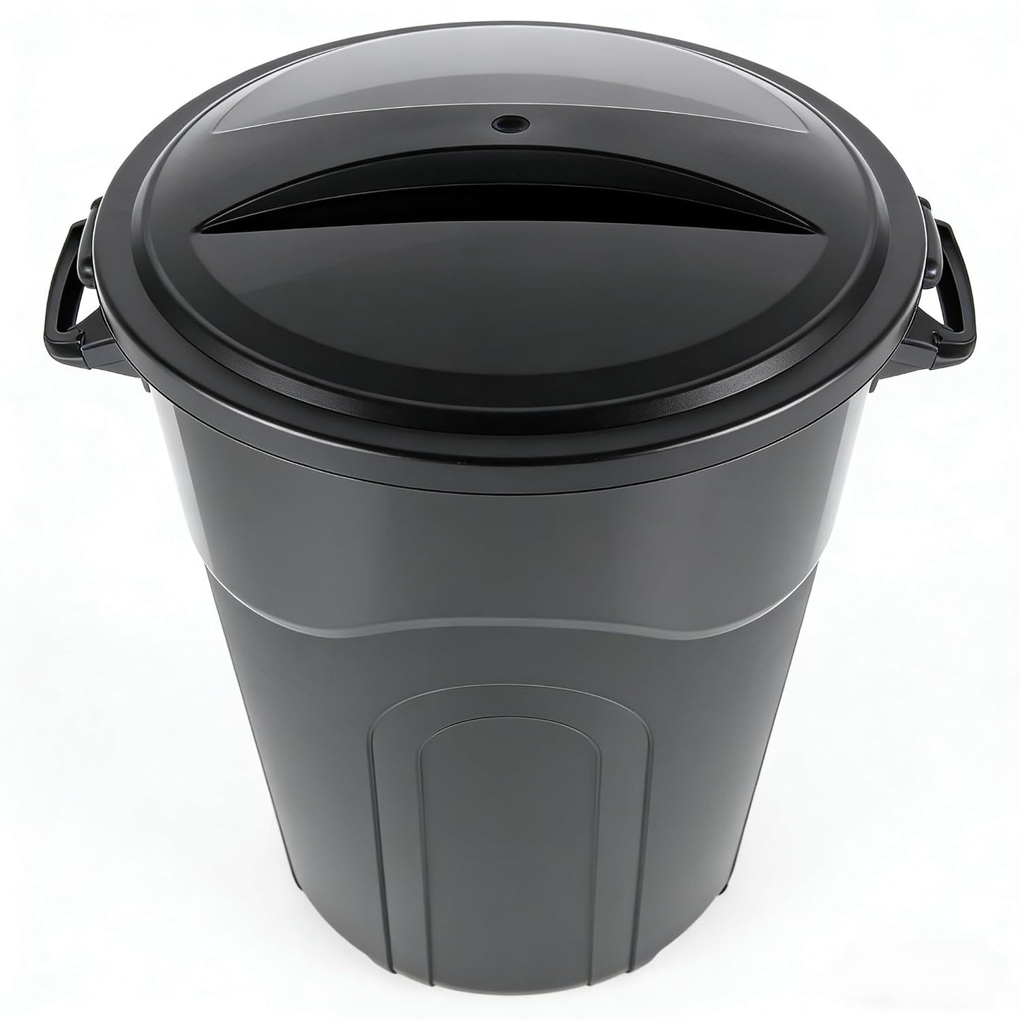 Black 32 Gallon Heavy Duty Plastic Garbage Can, Outdoor Trash can with Lid, Included Click Lock Lid and Sturdy Handles Garbage Bin for Outdoor, Kitchen, Garden, Garage