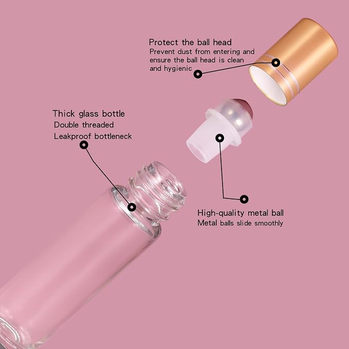 12 Pack 10ml Empty Roller Bottles - Image 3
