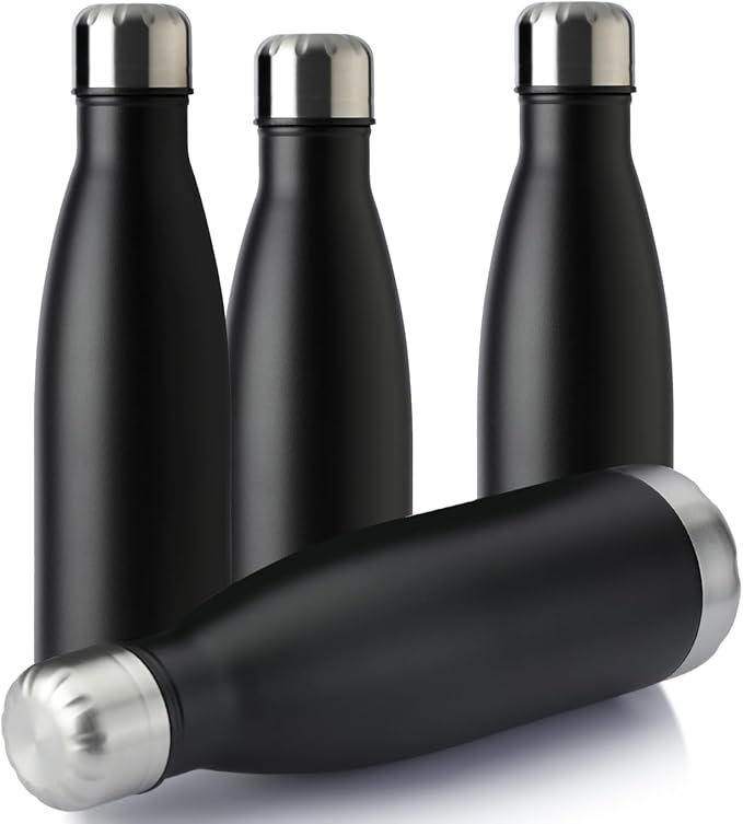 MEWAY 17oz Sport Water Bottle 4 Pack Vacuum Insulated Stainless Steel by MEWAY