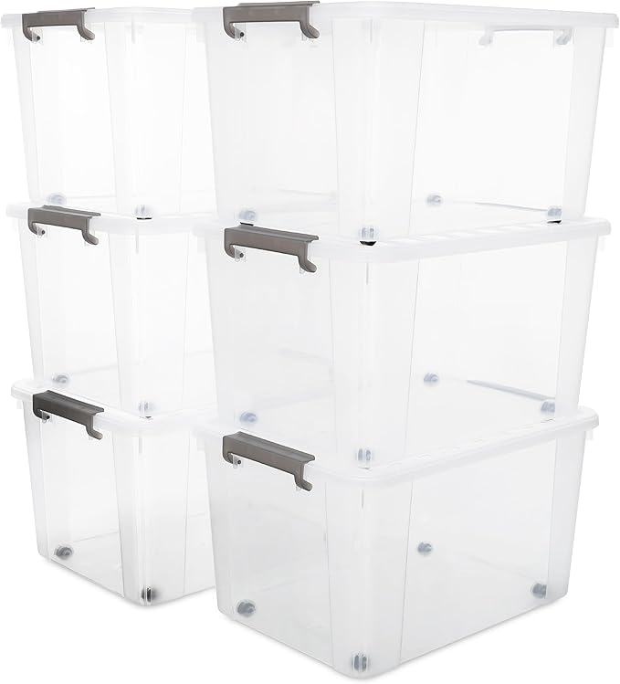 Citylife 6 Packs 69 QT Plastic Storage Bins by CitylifeHomeOrganization