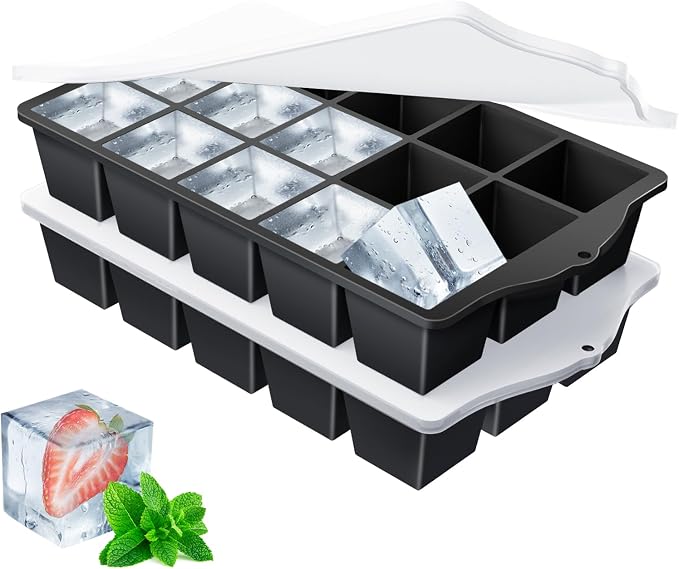 Silicone Ice Cube Tray, 2 Pack Easy-Release Stackable Ice Trays by Unknown