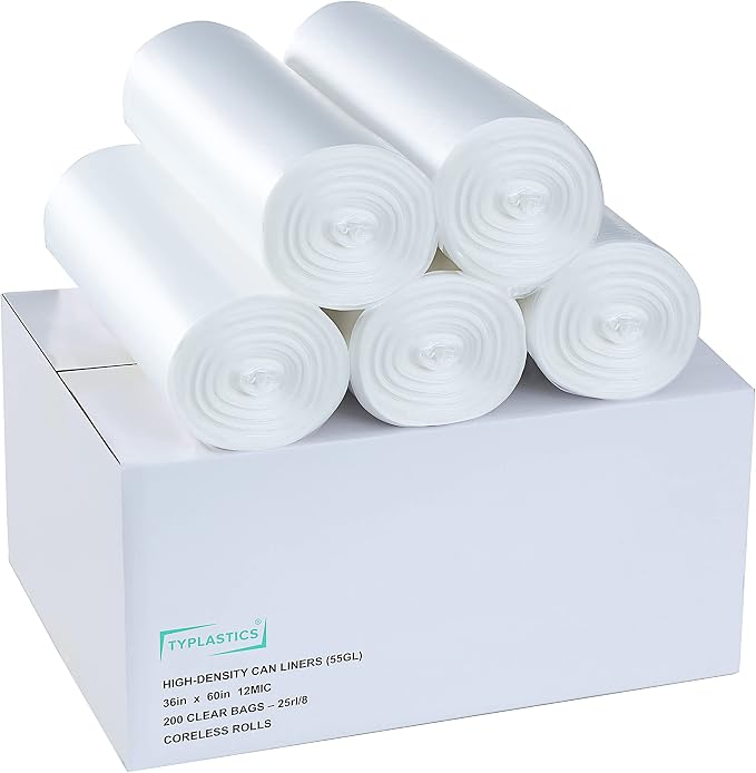 TYPLASTICS 55 Gallon Clear Trash Can Liners - Image 6