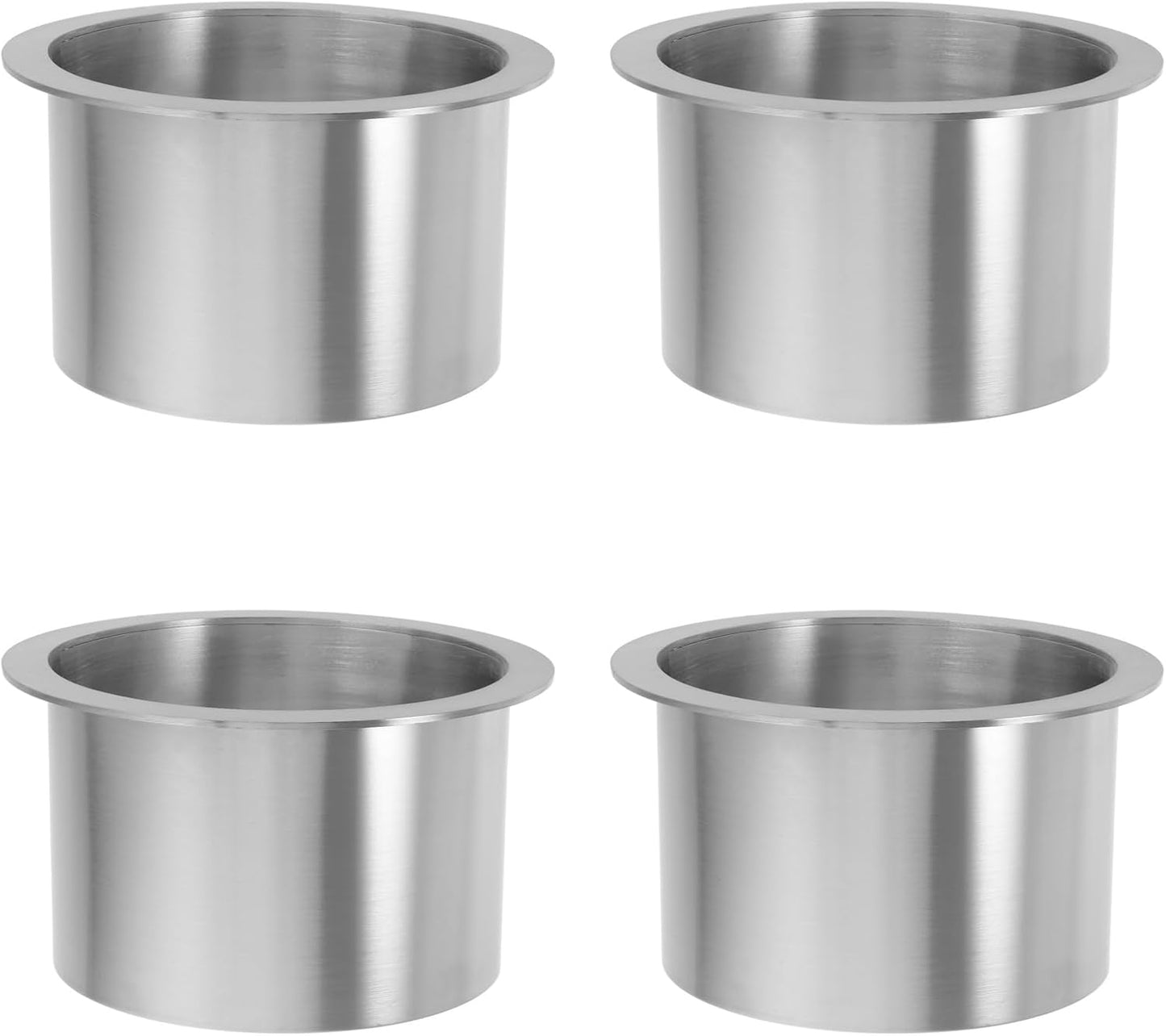 OUNONA 2-Pack 6 Inch Round Countertop Trash Ring Recessed Garbage Lid Stainless Steel Drop-in Trash Bin Cover for Desktop Countertop Kitchen Office Workspace Organization