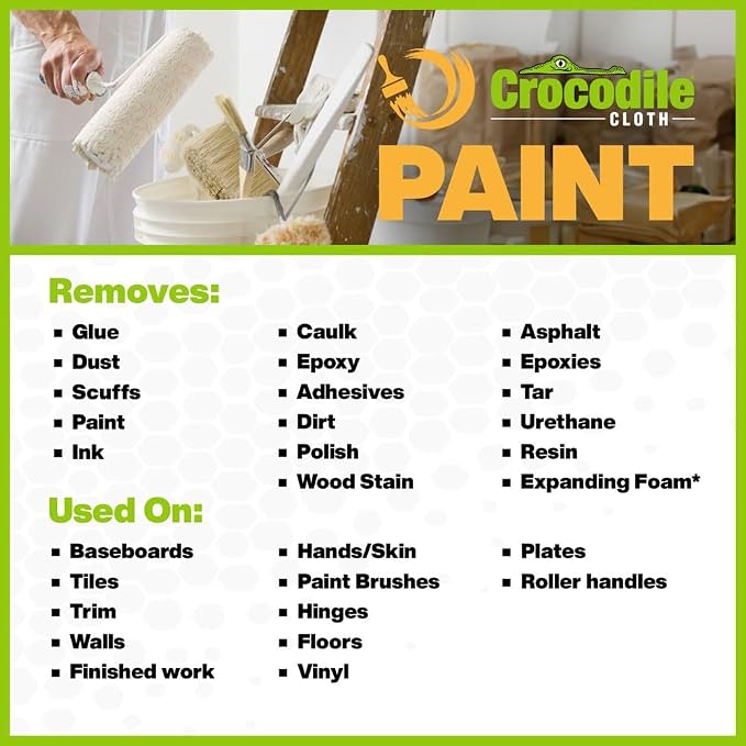 Crocodile Cloth Paint Cleaning Wipes – 100 Count Heavy-Duty Cleaning Cloths - Image 5