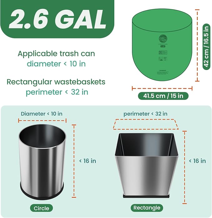 RAYTID Compostable trash Bags 2.6 Gallon Compost Bags - Image 3