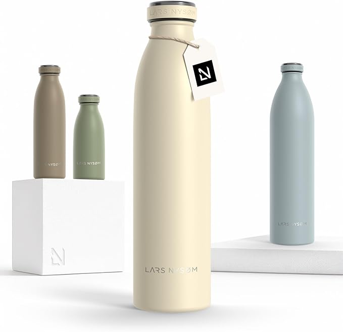LARS NYSØM Stainless Steel Insulated Water Bottle 12oz 17oz 25oz 34oz 51oz | by LN