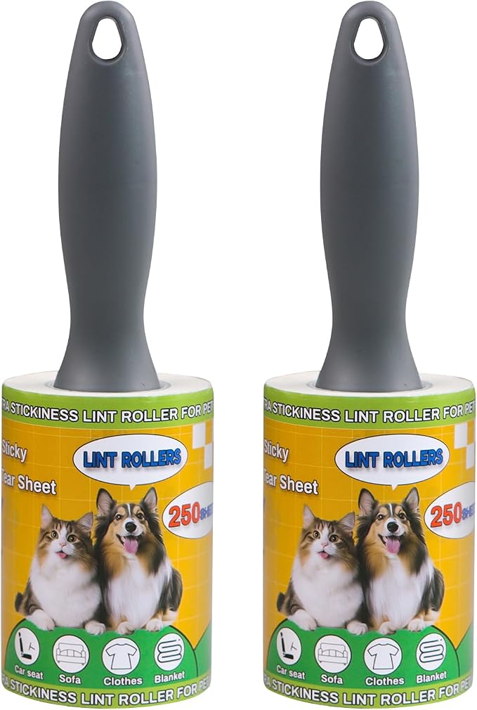 Lint Rollers 2 Pack for Pet Hair 500 Sheets Extra Sticky Pet Hair Remover for by PackYard