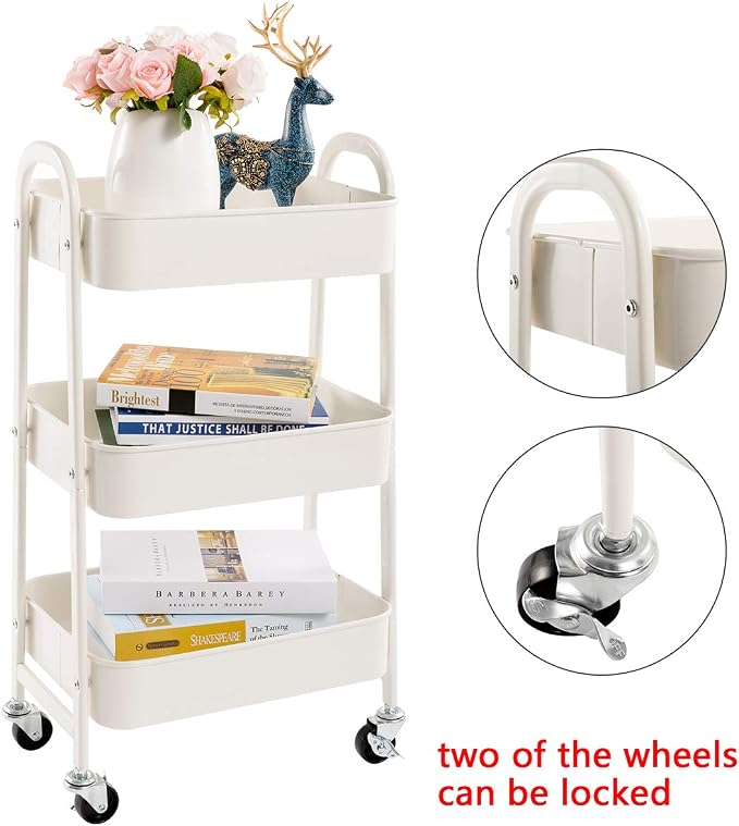 AGTEK Makeup Cart, Movable Rolling Organizer Cart - Image 4