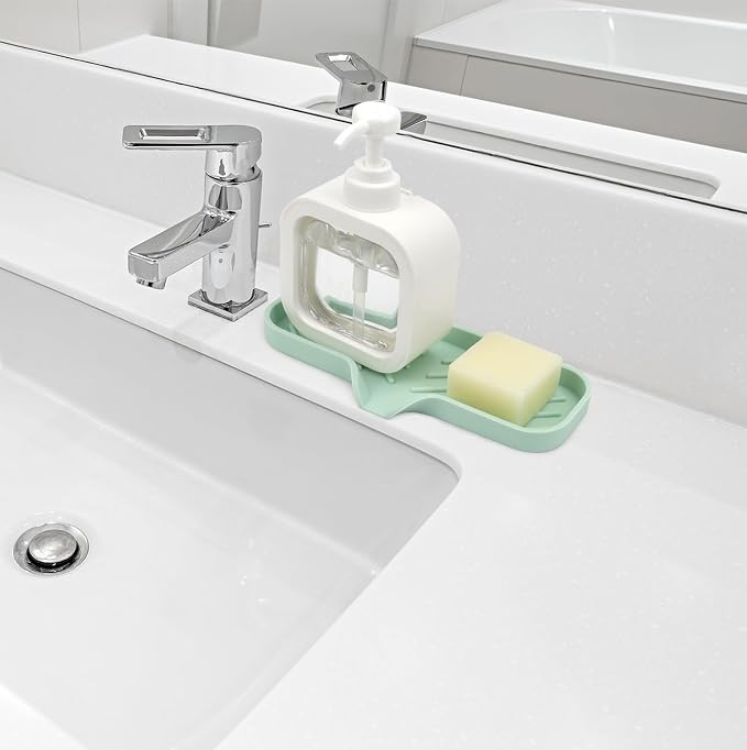 YASMEN Silicone Bathroom Soap Dishes, Sink Sponge Holder - Image 3