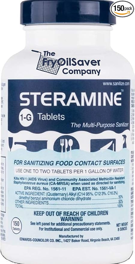1 Bottle Steramine Sanitizer Tablets by THEFRYOILSAVERCOMPANY