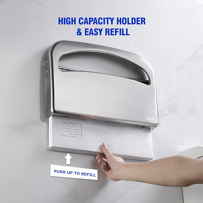 2 Packs Toilet Seat Cover Dispenser Wall Mount Commercial, Half Fold Toilet - Image 3