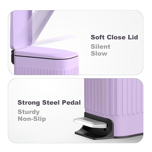 TrashAid Slim Bathroom Trash Can - Image 4