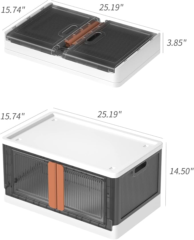HAIXIN Storage Cabinet, 19 Gal Folding Storage Box, Stackable Cube Storage - Image 4