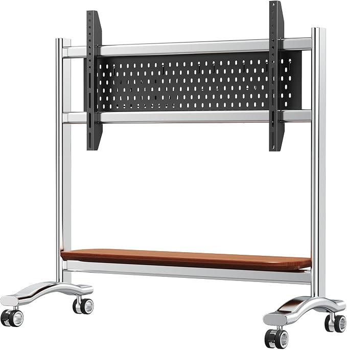 Stainless Steel Art Rolling TV Cart, Mobile TV Stand - Image 8