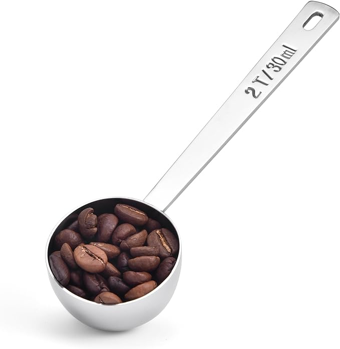 Long Handle Coffee Scoop: 5.98 Inch 18/8 Stainless Steel 2 Tablespoon Metal by Lilybeam