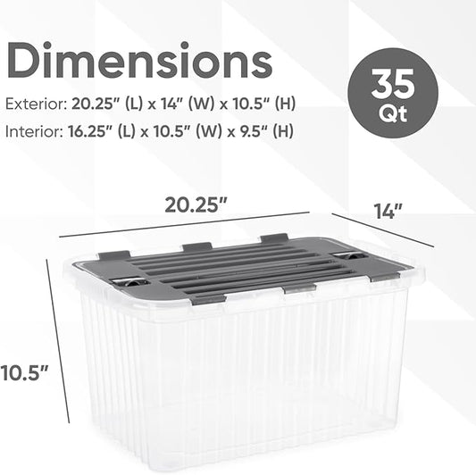 Superio Storage Bins with Lids, Stackable Totes, BPA Free, Odor Free, Organizer - Image 2