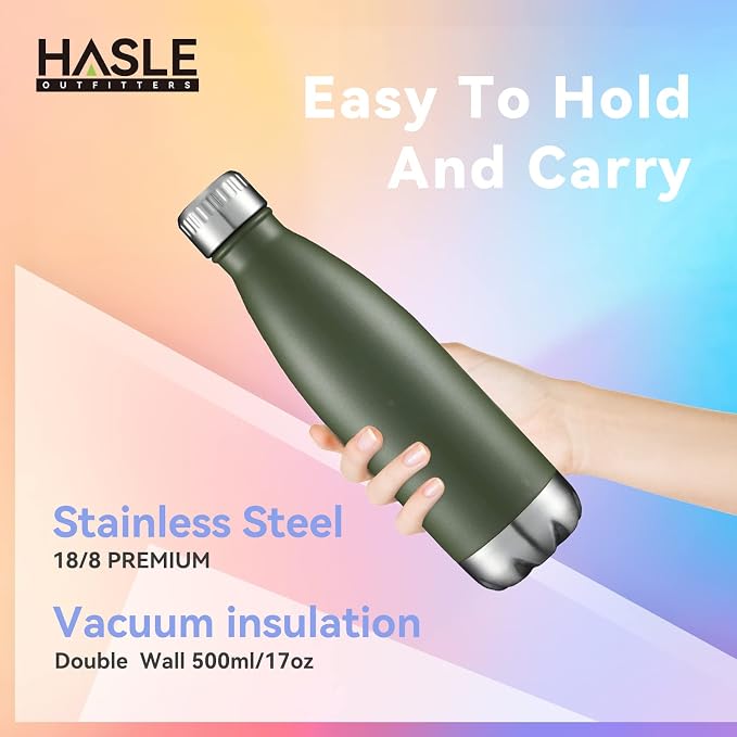 HASLE OUTFITTERS 17oz Stainless Steel Water Bottles Bulk, Vacuum Insulated - Image 3