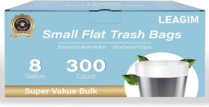 300 Count 8 Gallon Trash Bags, 13 Micron Extra Thick Medium Garbage Bags - Image 7