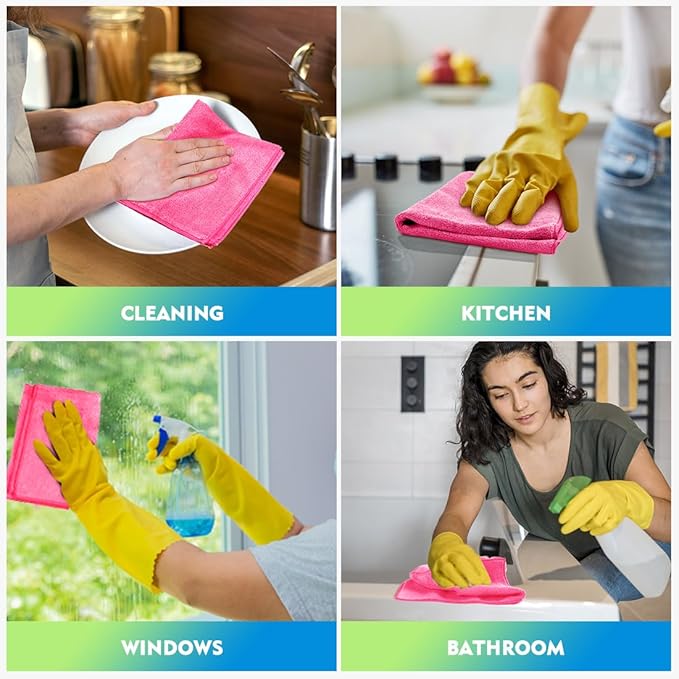 HOMEXCEL Microfiber Cleaning Cloth 20 Pack 11.5 x 11.5 Inch Microfiber Towels - Image 6
