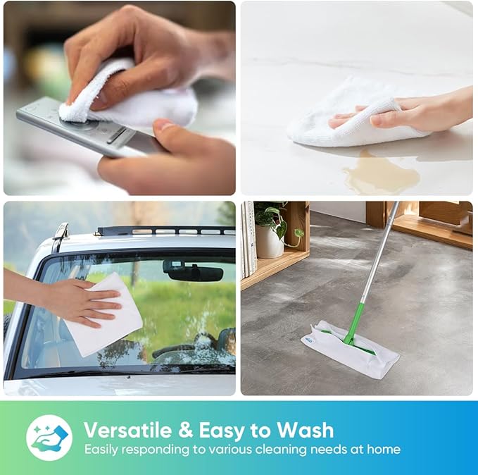 HOMEXCEL White Microfiber Cleaning Cloth, 24 Pack Cleaning Towels - Image 5