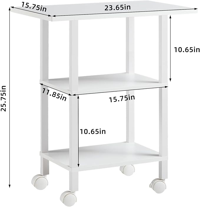 Lerliuo White 3 Tier Printer Stand - Image 2