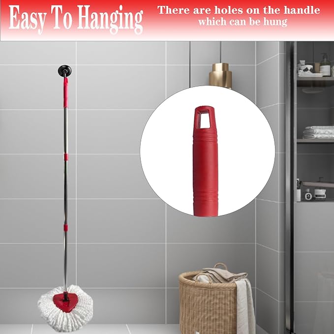 Spin Mop Replacement Handle, 4-Section 30-to-58 inch Mop Replacement Stick - Image 4