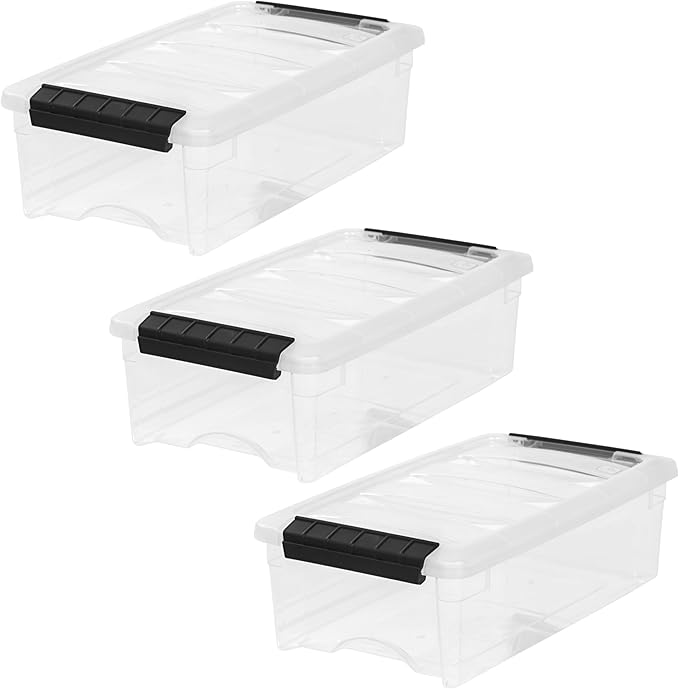 IRIS USA 6 Quart Stackable Plastic Storage Bins by IRISUSA