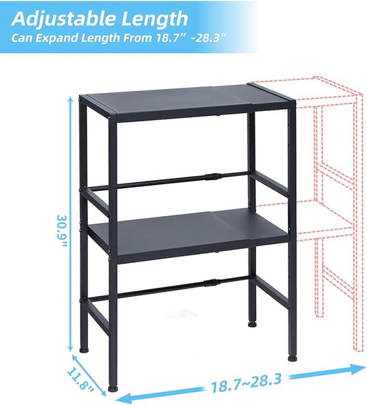 2-Tier Expandable Metal Storage Shelves, 150LBS Heavy Duty Shelving Units and - Image 2