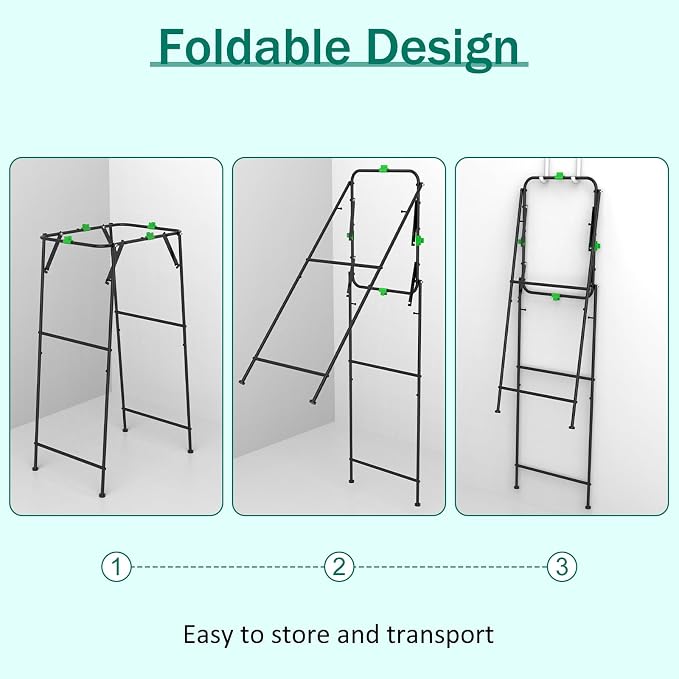Foldable Trash Bag Holder Stand, Garden Garbage Bag Holder Frame Holds 30-55 - Image 3